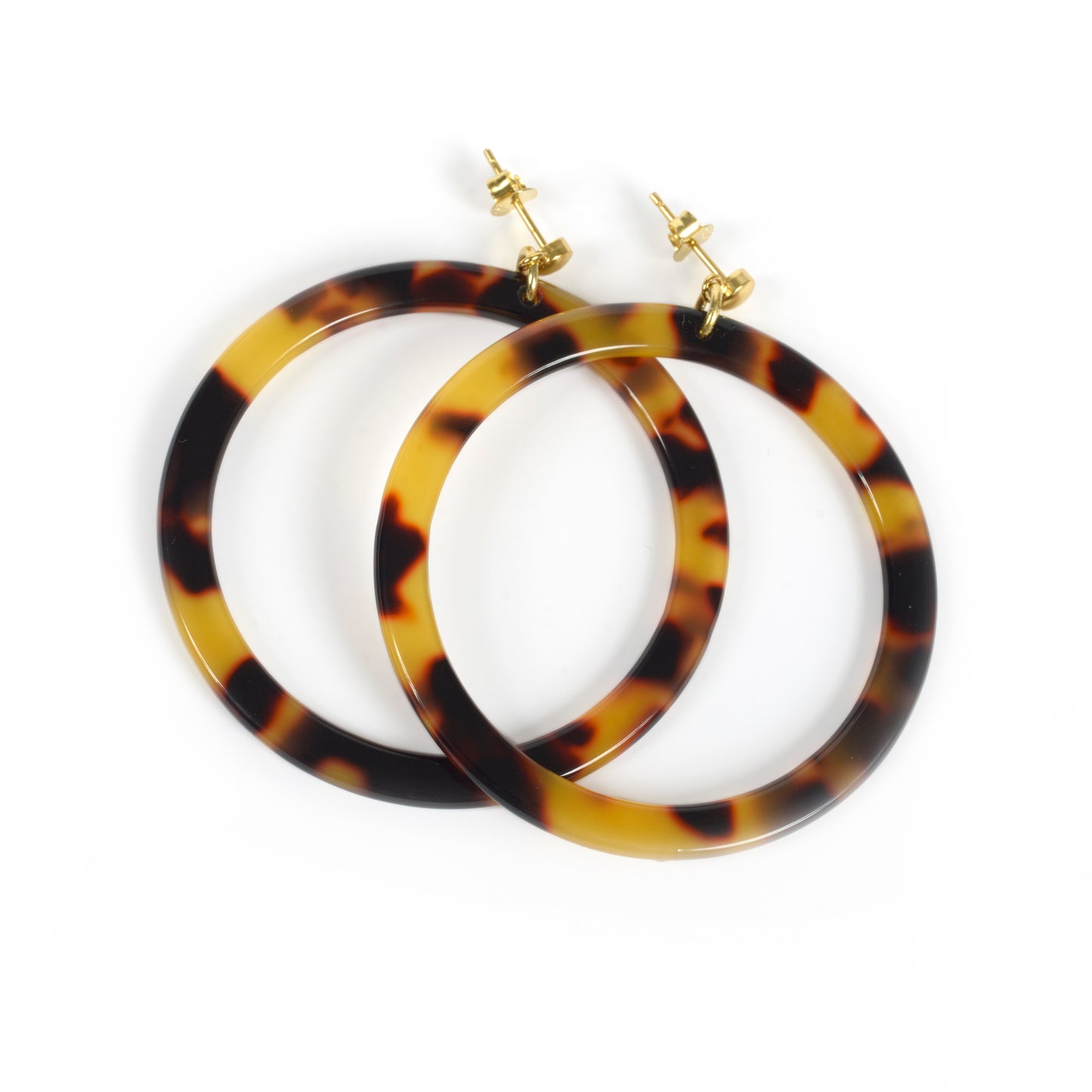 Dark Torty Hoop Earrings