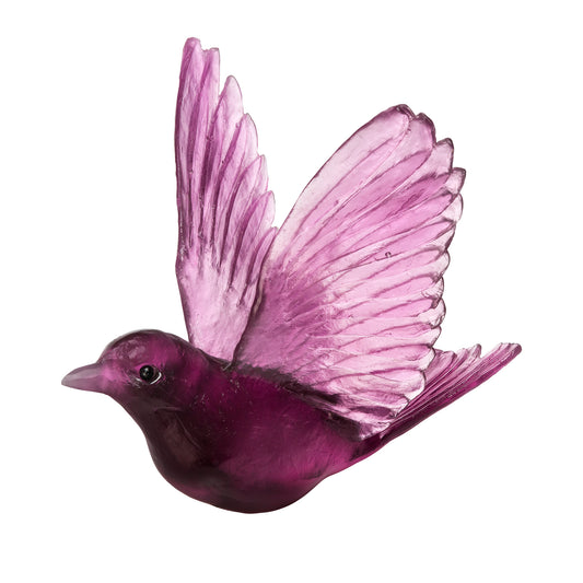 Gold Amethyst Stitchbird Glass Bird