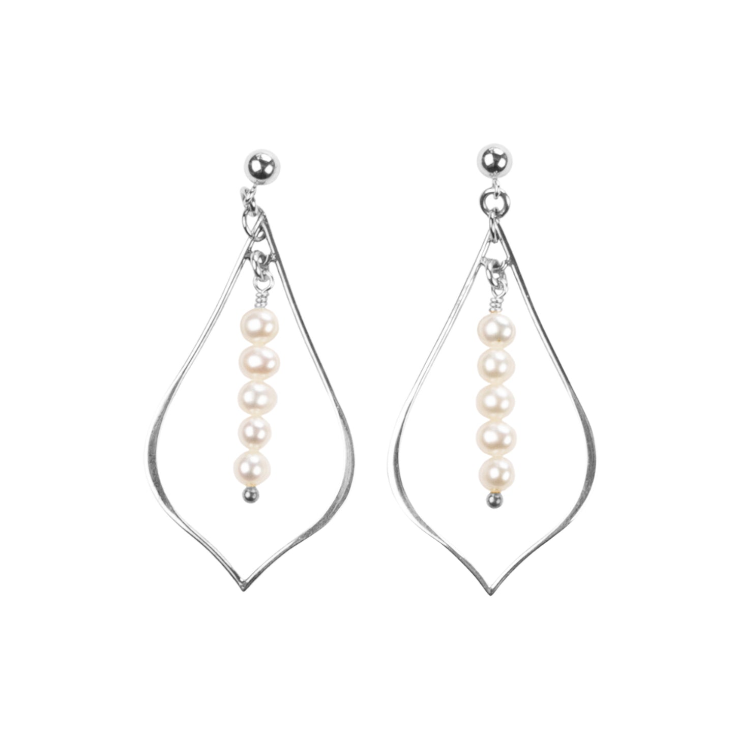 Lulu Chandelier Pearl Silver Earring