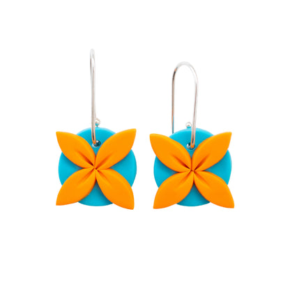 Aolele Tipani Earrings Blue & Orange