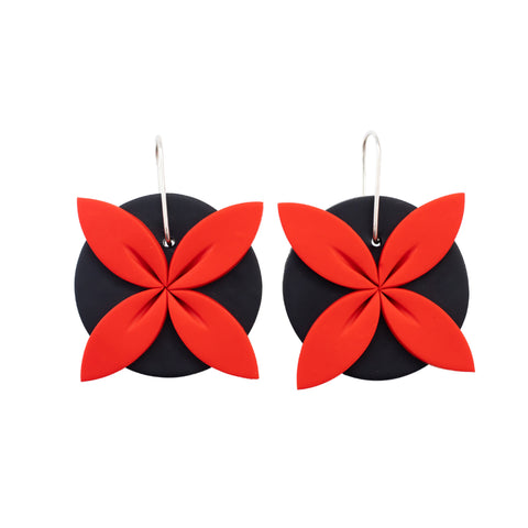 Tipani Statement Earrings Black and Red