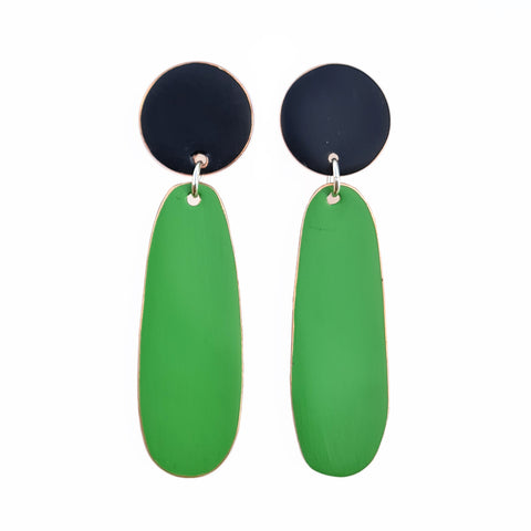 Love Fool Teardrop Earrings Green/Black
